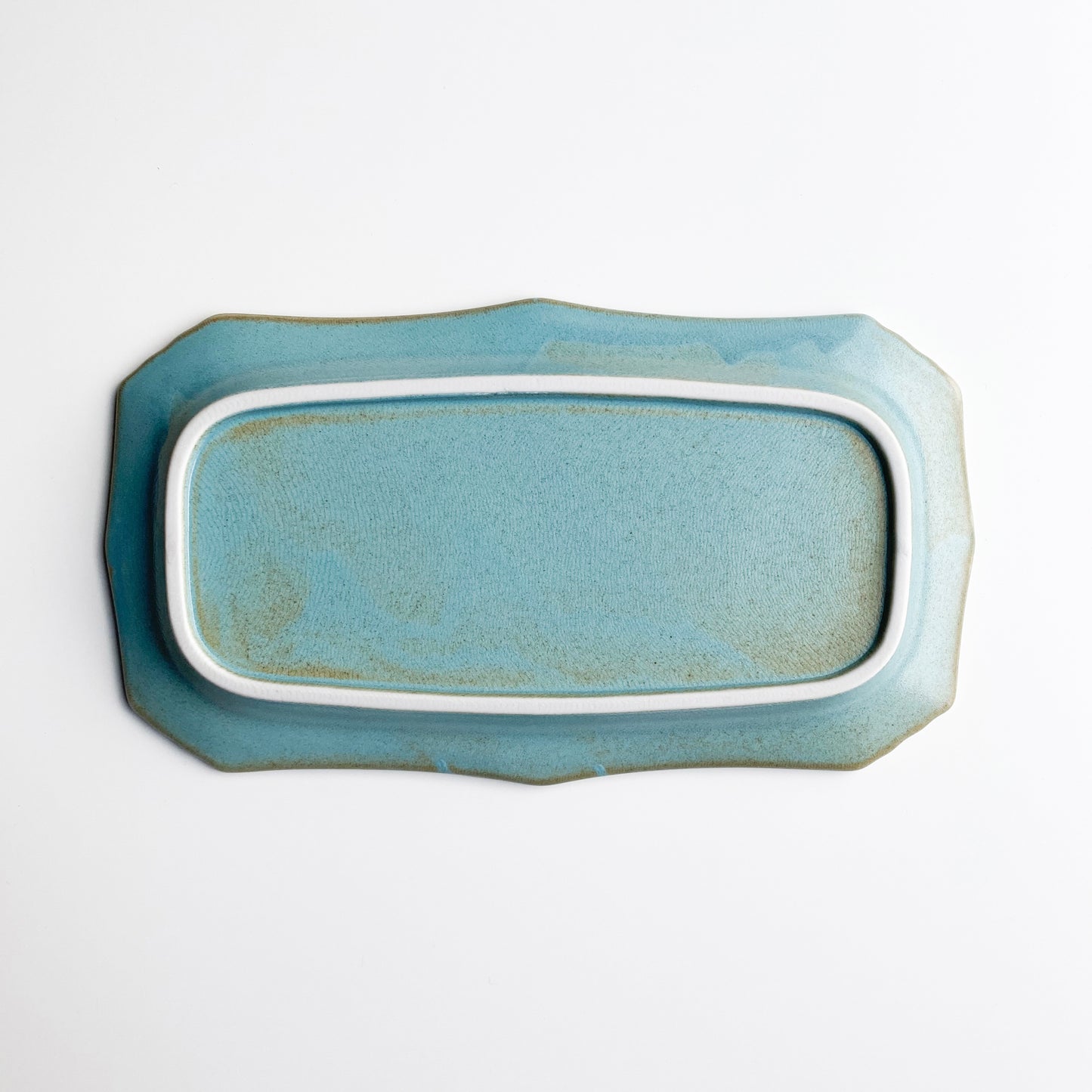 Mino ware Plate R - Gobelin Turquoise Blue