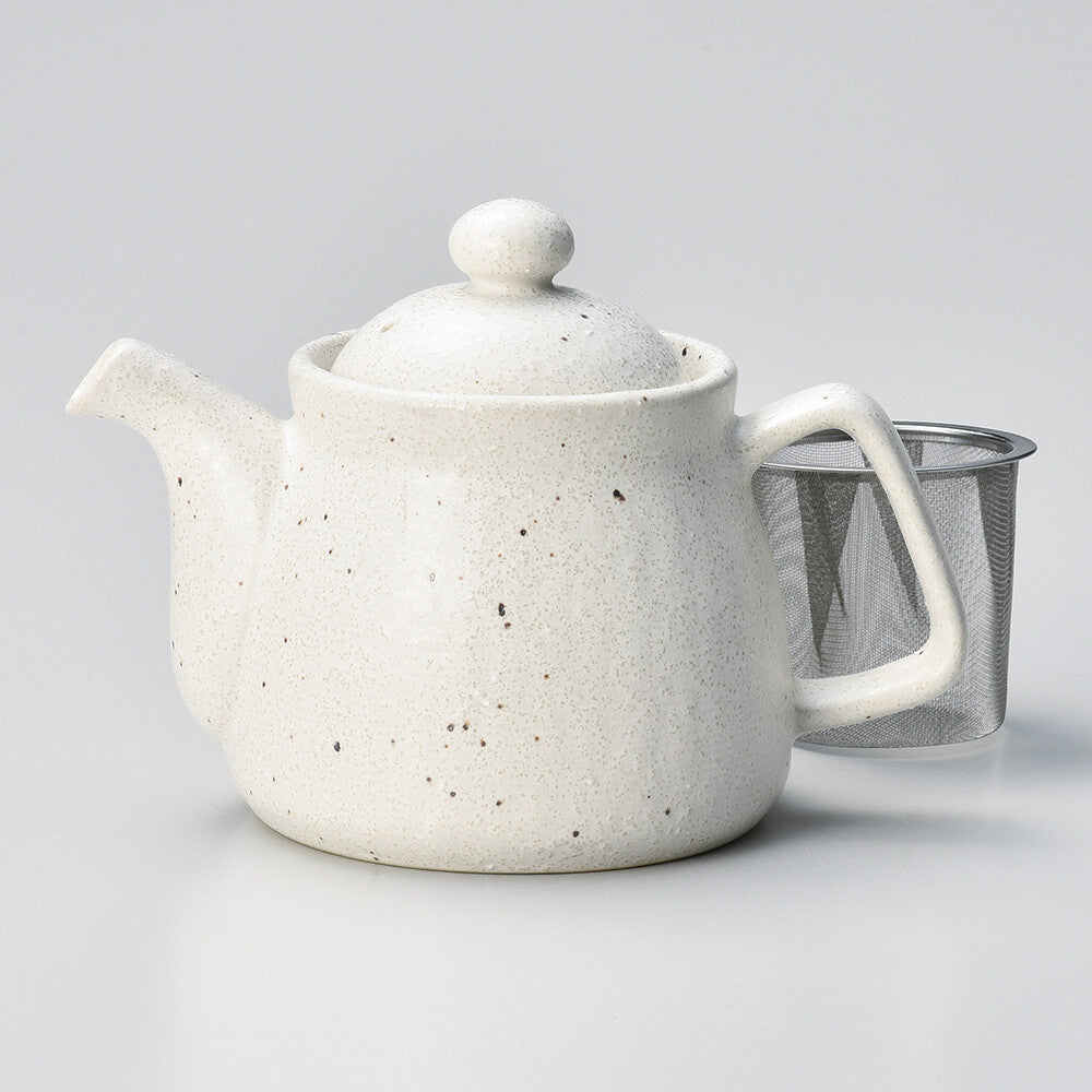 Japanese Teapot - White Mat, Cloth Grain Pot