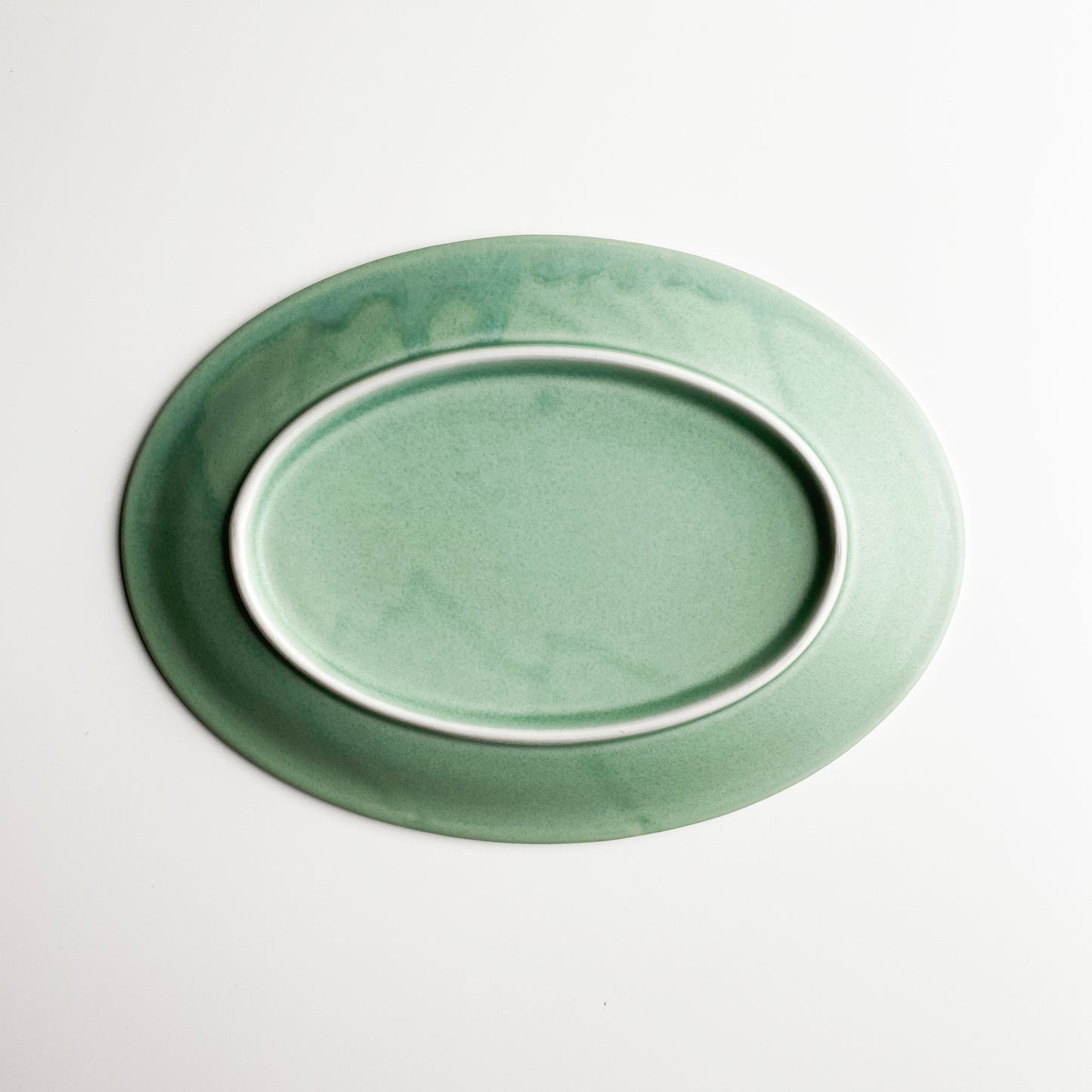 Mino ware Plate O - Milky Green