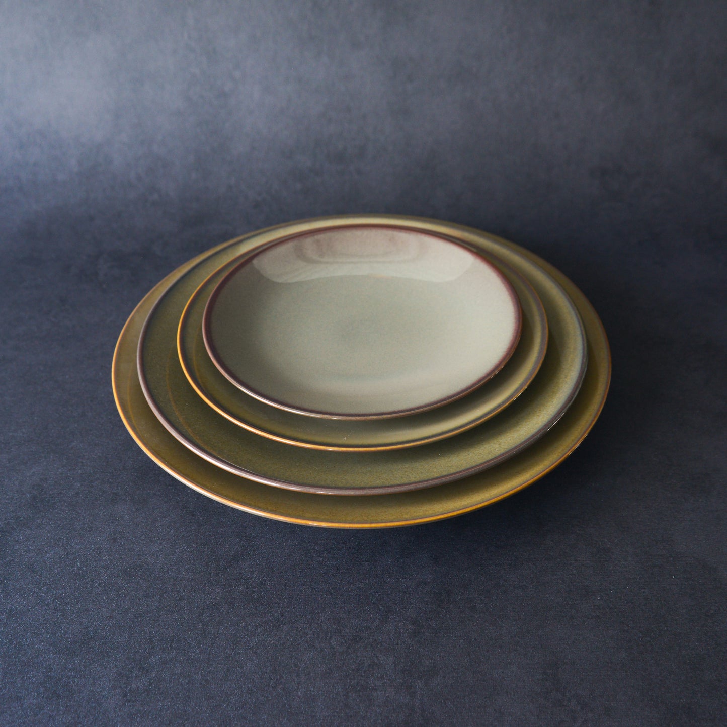 Mino ware Plate Set - Japanese pongee - 4 Pieces