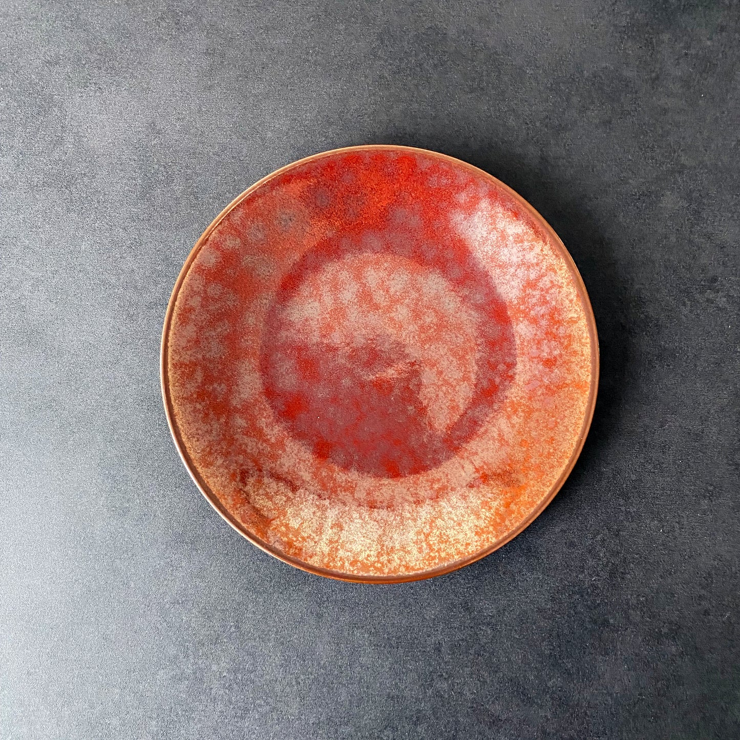 Crimson Glow – Mino ware 4-Piece Plate Set