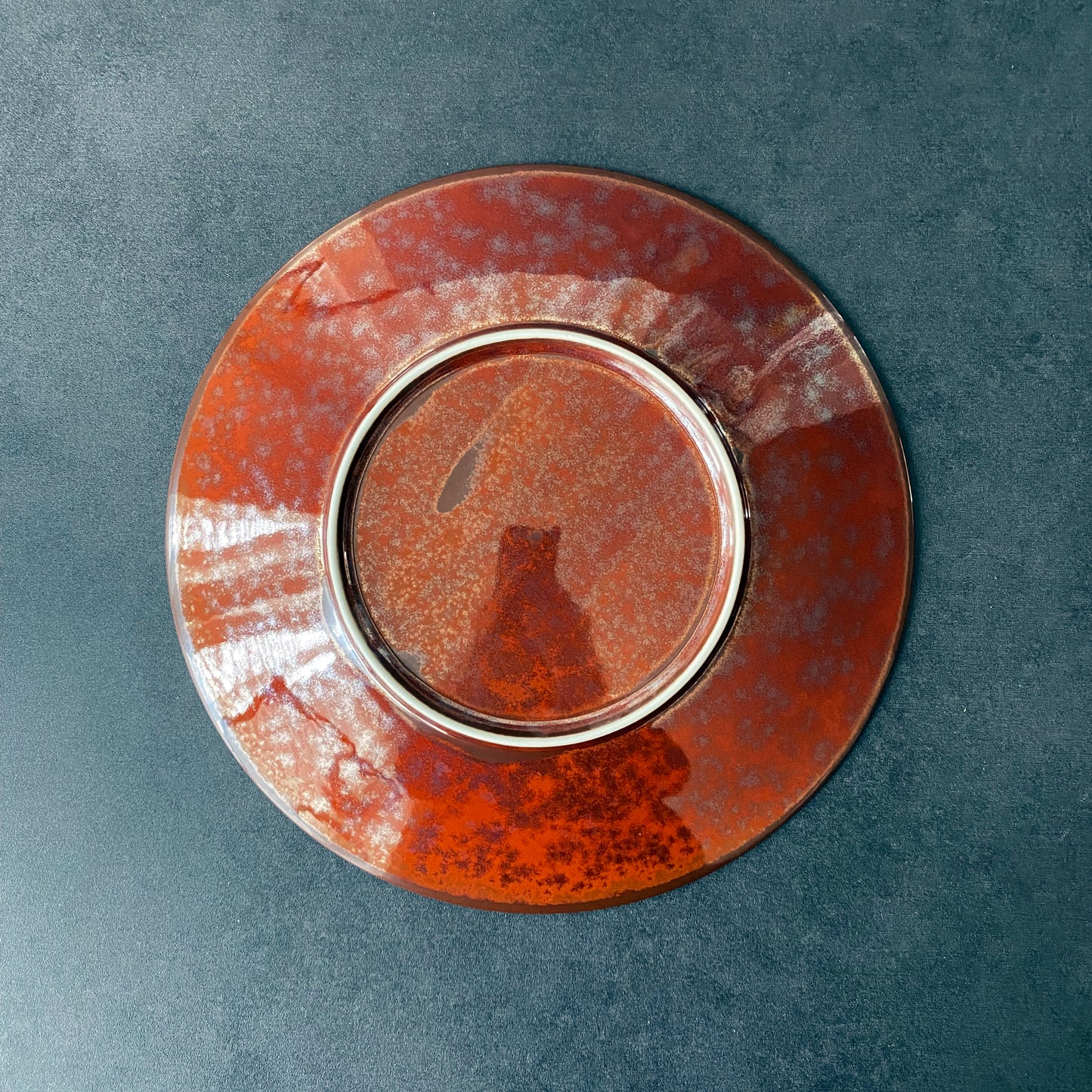 Crimson Glow – Mino ware 4-Piece Plate Set