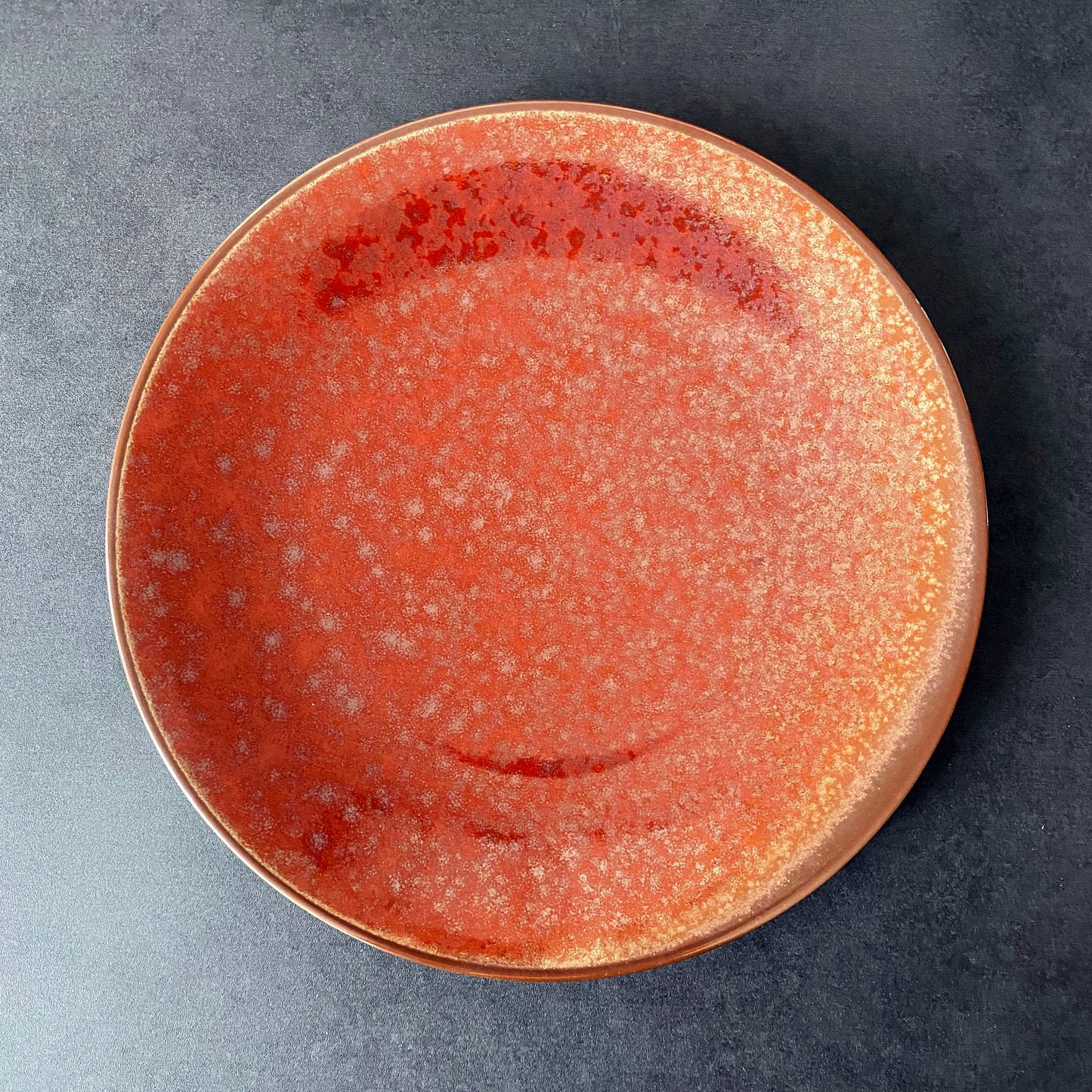 Crimson Glow – Mino ware 4-Piece Plate Set