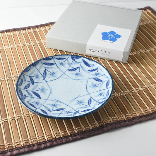 Mino ware Plate Balloon Flower