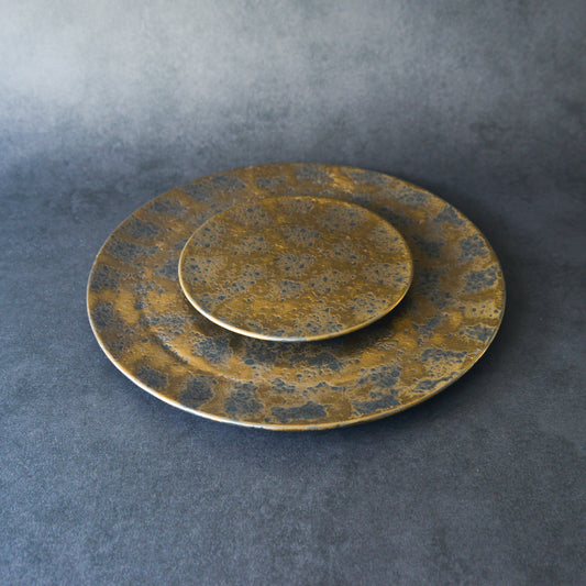 Mino ware Plate Set - Sumikin Flat Plate - 2 Pieces