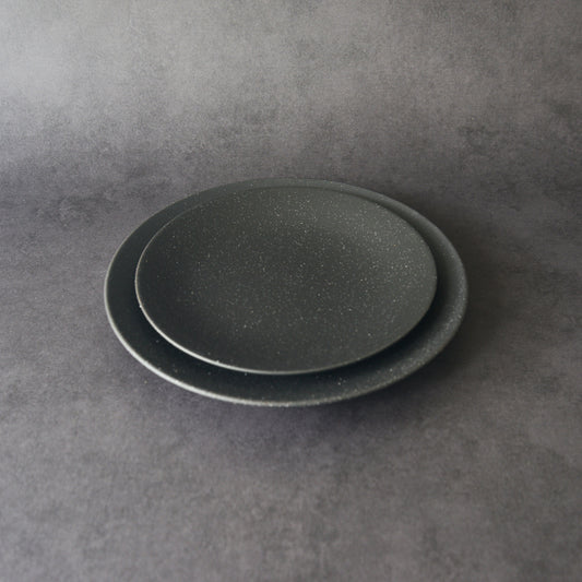 Mino ware Plate Set - Kuroyo - 2 Pieces