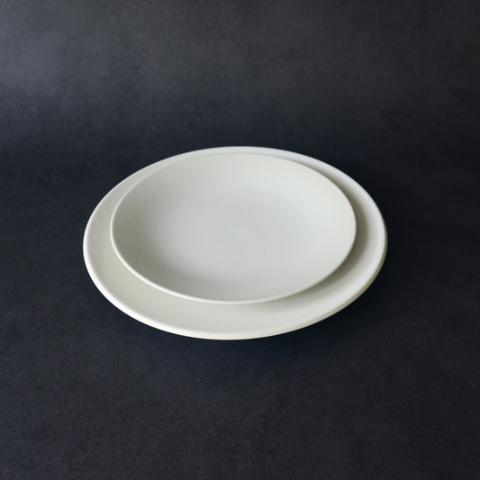 Mino ware Plate Set - White Violet - 2 Pieces