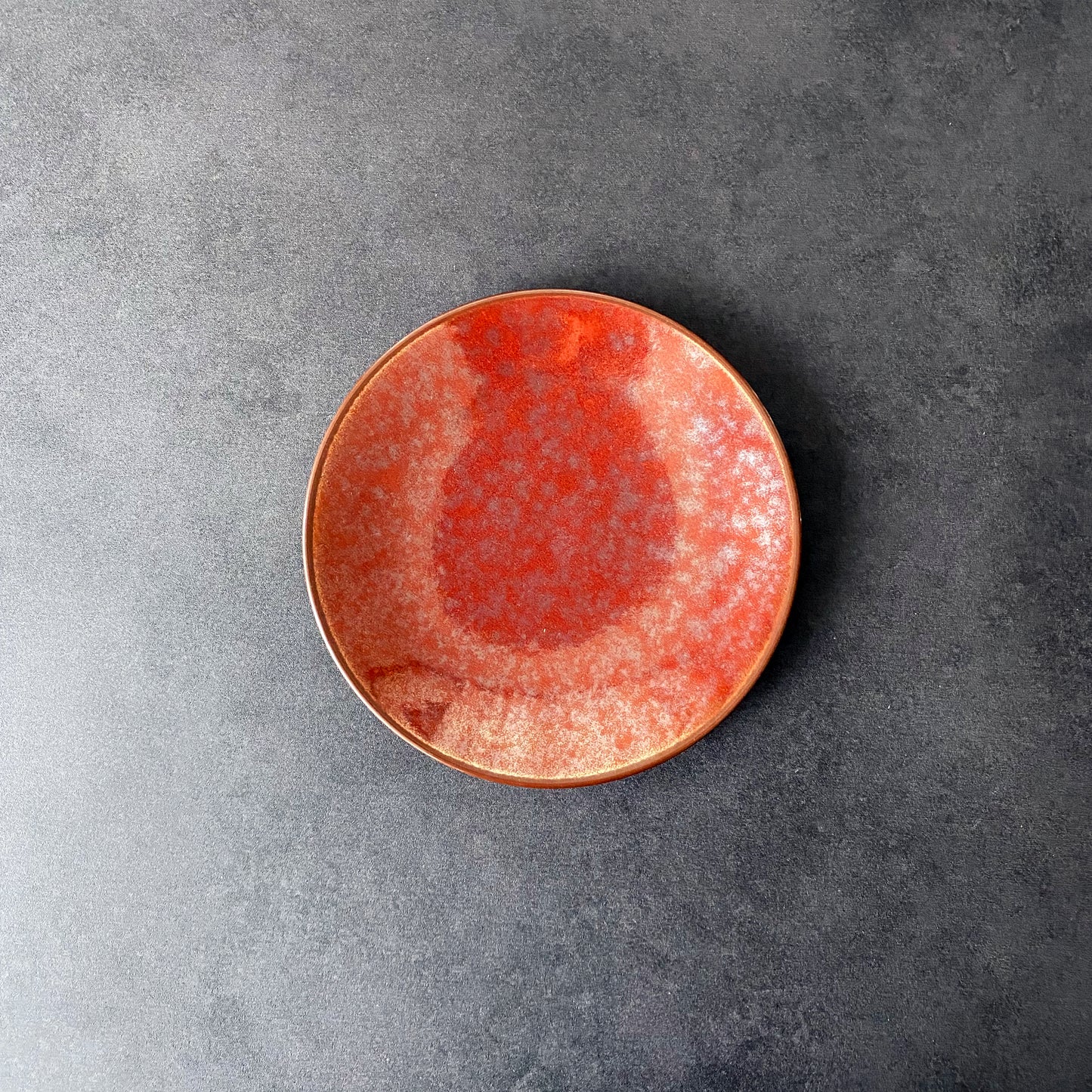 Crimson Glow – Mino ware 4-Piece Plate Set